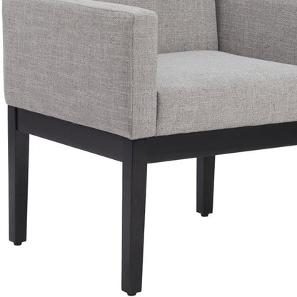 Gray and Black Upholstered Dining Arm Chair