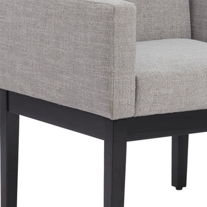 Gray and Black Upholstered Dining Arm Chair