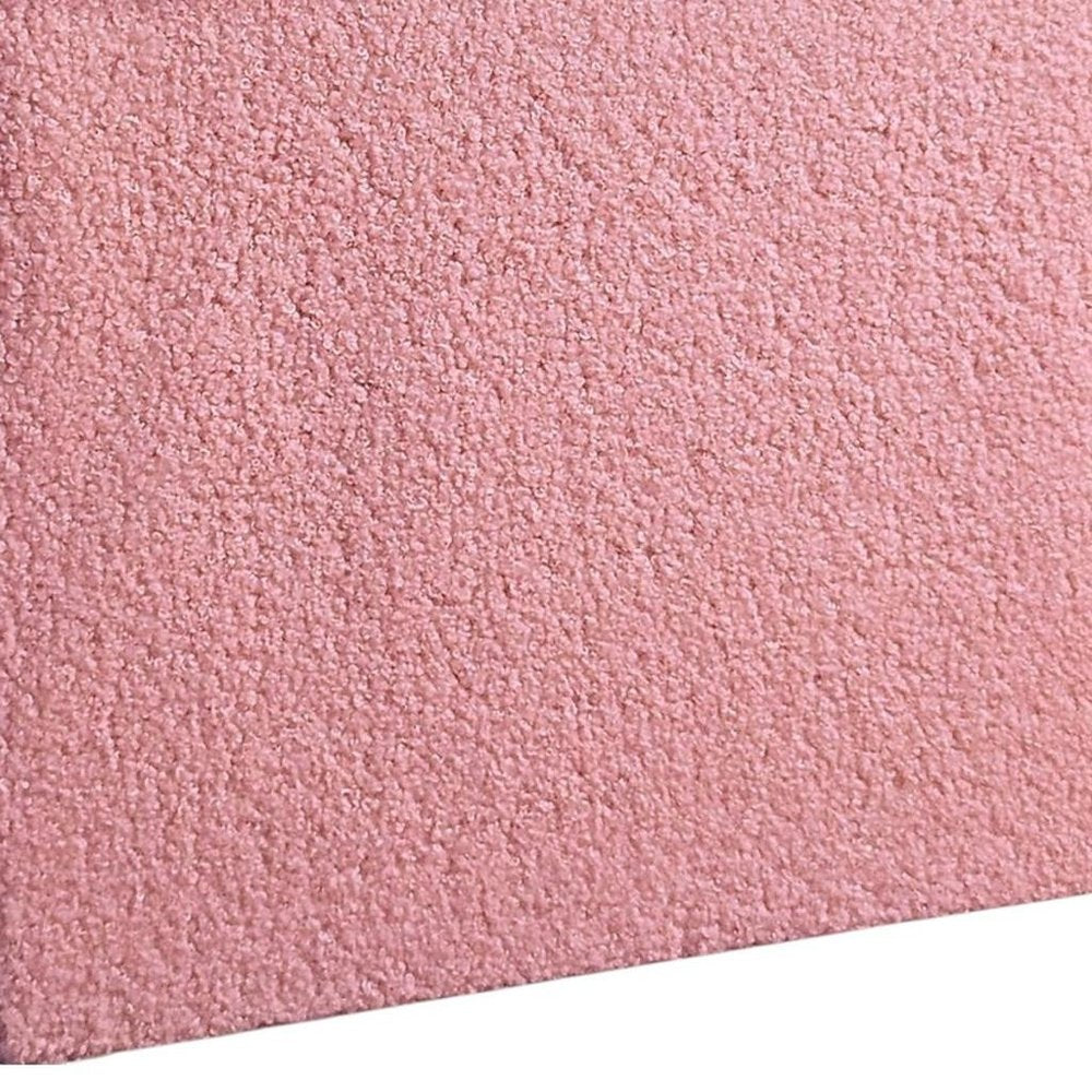 30" Pink Boucle Ottoman With Storage