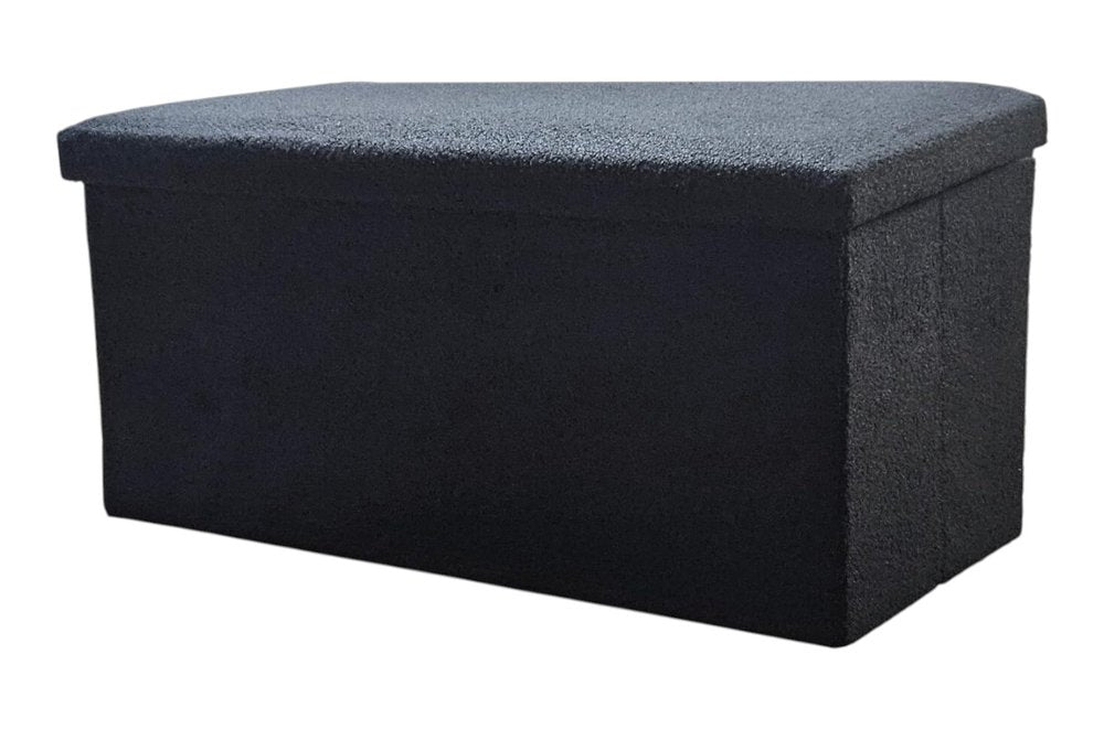 30" Black Boucle Ottoman With Storage