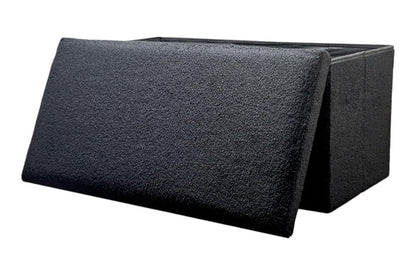 30" Black Boucle Ottoman With Storage