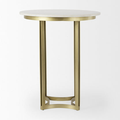 36" Gray Marble Pedestal Base Round Top Dining Table