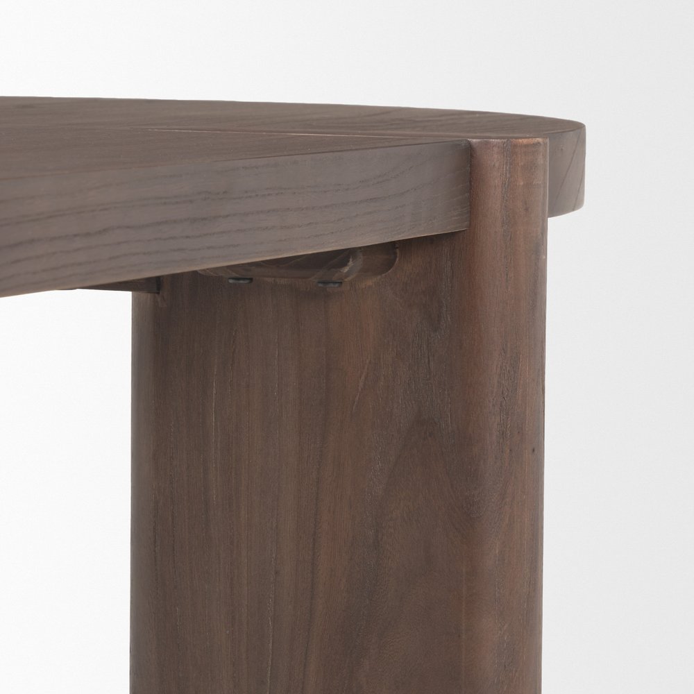 91" Brown Solid Wood Oval Dining Table