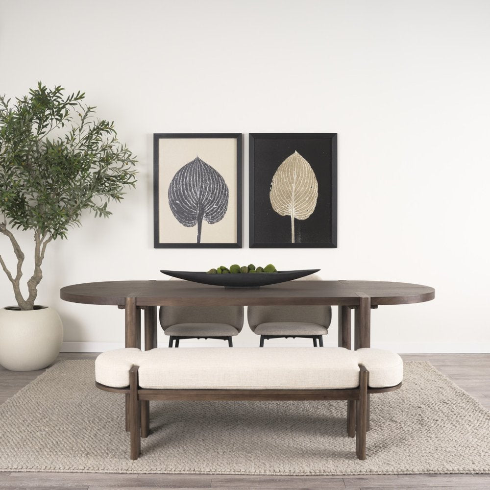 91" Brown Solid Wood Oval Dining Table