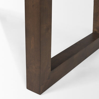 106" Dark Brown Solid Wood Self-Storing Leaf Sled Base Extendable Dining Table