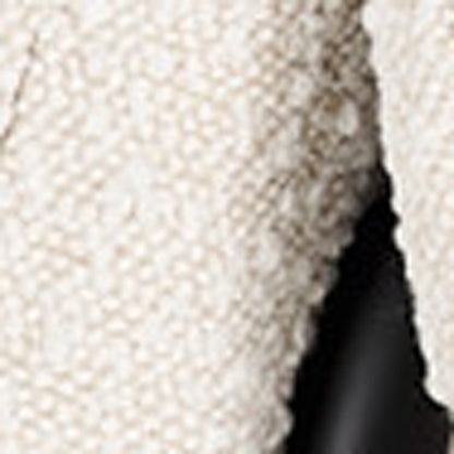 Set of Two Cream and Black Boucle Dining Arm Chairs