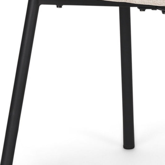 Set of Two Gray and Black Fabric Dining Side Chairs