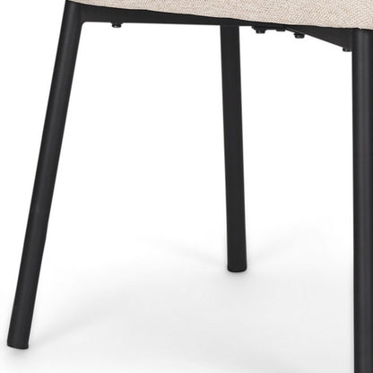 Set of Two Gray and Black Fabric Dining Side Chairs
