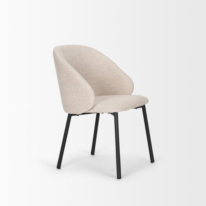 Set of Two Gray and Black Fabric Dining Side Chairs