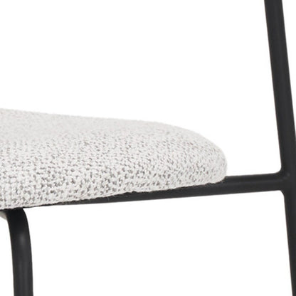 Set of Two Gray and Black Wool Linen And Upholstery Open Back Dining Side Chairs