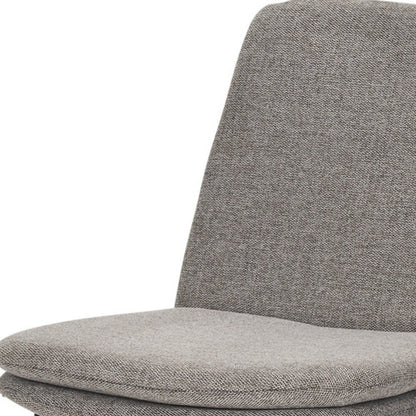 Set of Two Gray and Black Fabric Dining Side Chairs