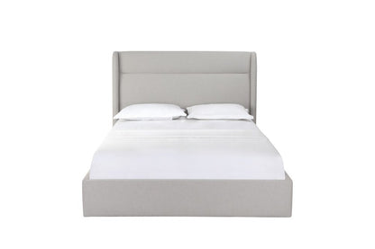 Gray Fabric Upholstered Queen Bed Frame