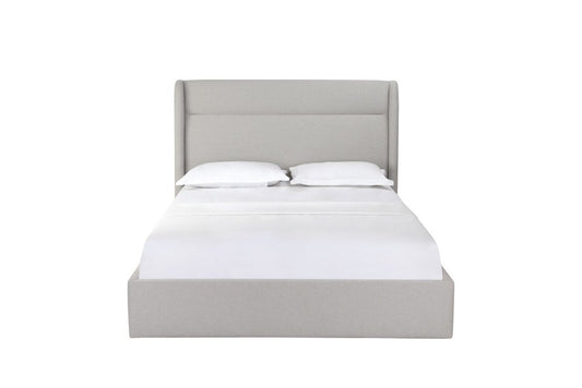Gray Fabric Upholstered Queen Bed Frame
