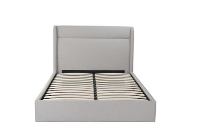 Gray Fabric Upholstered Queen Bed Frame