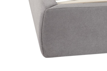 Gray Tufted Linen Blend Upholstered Queen Bed Frame