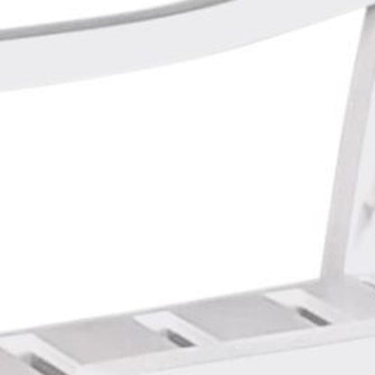 24" White Steel Geo Back Outdoor Arm Chair
