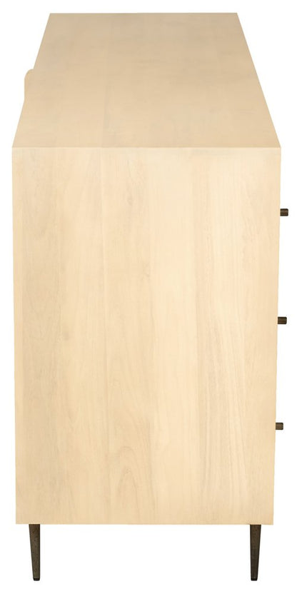 68" Natural Solid Wood Six Drawer Dresser