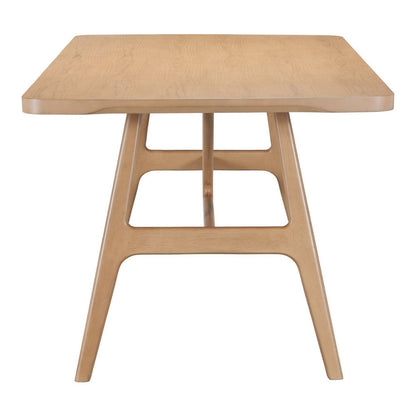 63" Natural Solid Wood Trestle Base Dining Table