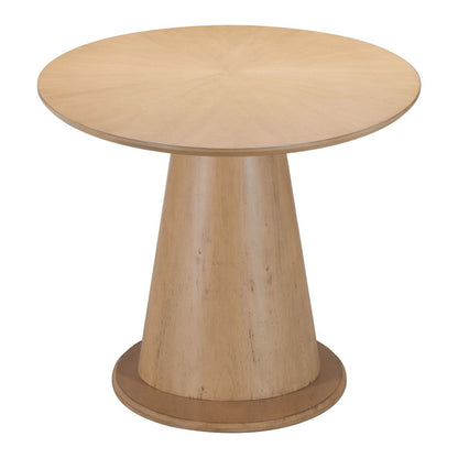 71" Natural Solid Wood Pedestal Base Oval Dining Table