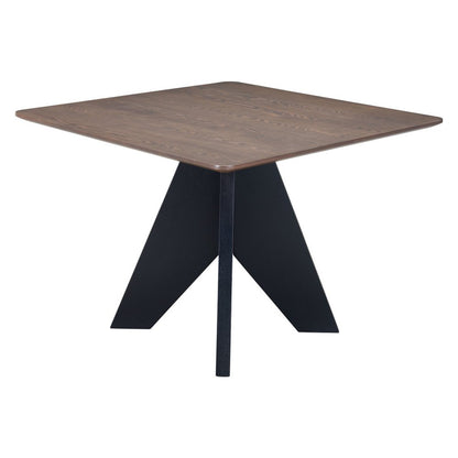 41" Espresso Wood Pedestal Base Square Dining Table