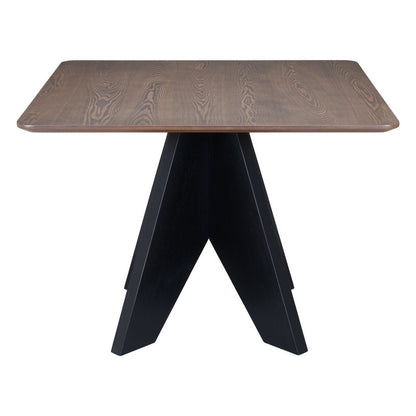 41" Espresso Wood Pedestal Base Square Dining Table
