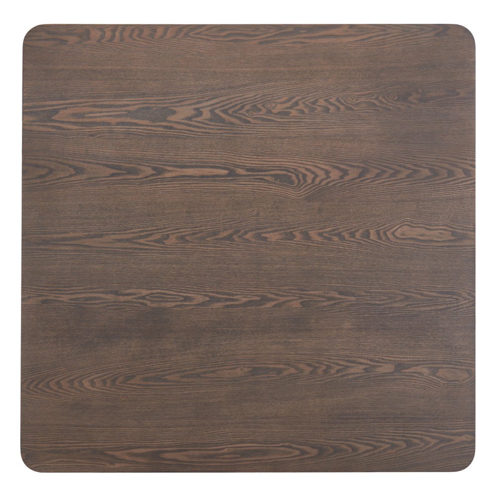 41" Espresso Wood Pedestal Base Square Dining Table