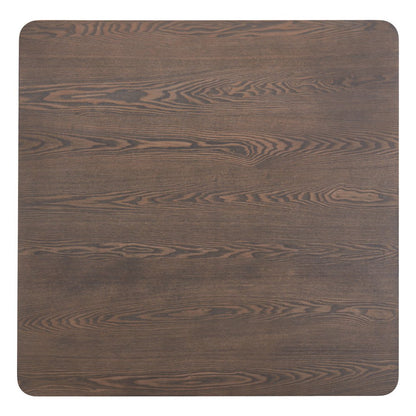 41" Espresso Wood Pedestal Base Square Dining Table