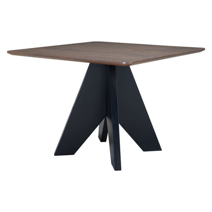 41" Espresso Wood Pedestal Base Square Dining Table