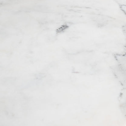 34" White and Black Marble and Iron Adjustable Height Round Bar Table