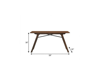 59" Walnut Wood Dining Table