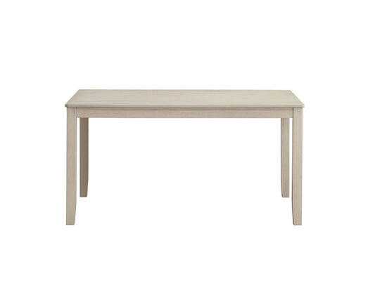 59" Antiqued White Wood Dining Table
