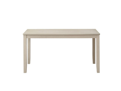 59" Antiqued White Wood Dining Table