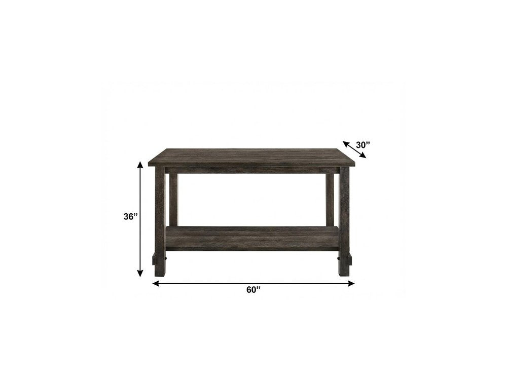 60" Gray Wood Dining Table