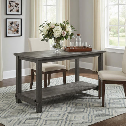 60" Gray Wood Dining Table