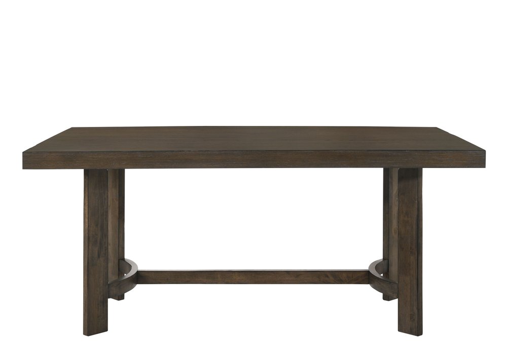 70" Espresso Wood Trestle Base Dining Table