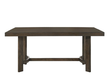 70" Espresso Wood Trestle Base Dining Table