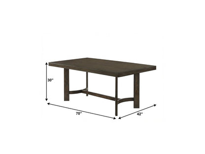70" Espresso Wood Trestle Base Dining Table