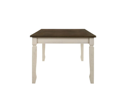 78" Oak And Cream Wood Dining Table