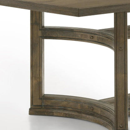 88" Oak Wood Trestle Base Dining Table