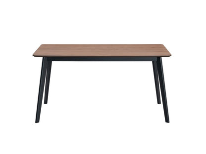 59" Walnut and Black Wood Dining Table
