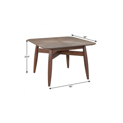 46" Espresso Solid Wood Square Dining Table