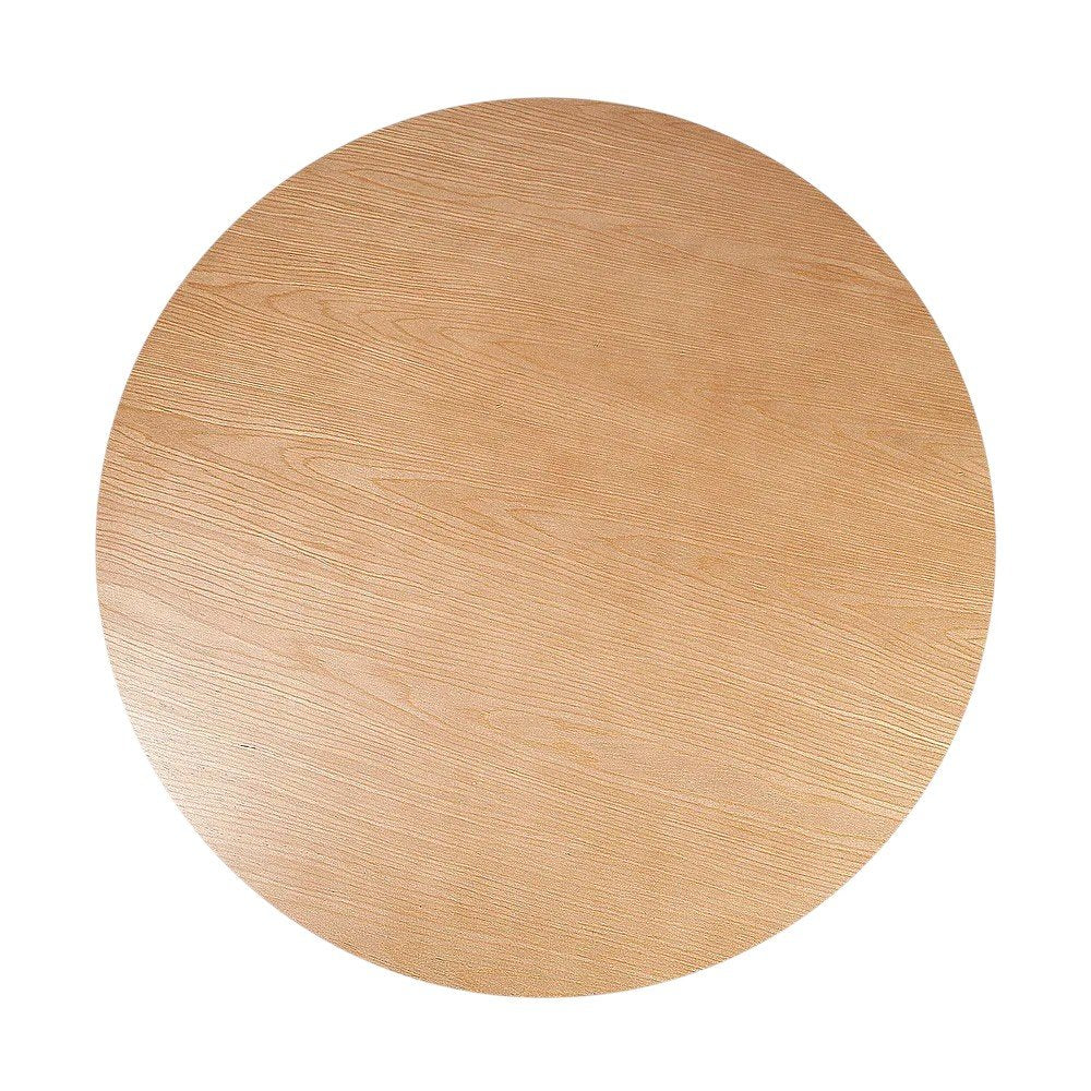 47" Brown Solid Wood Pedestal Base Round Top Dining Table