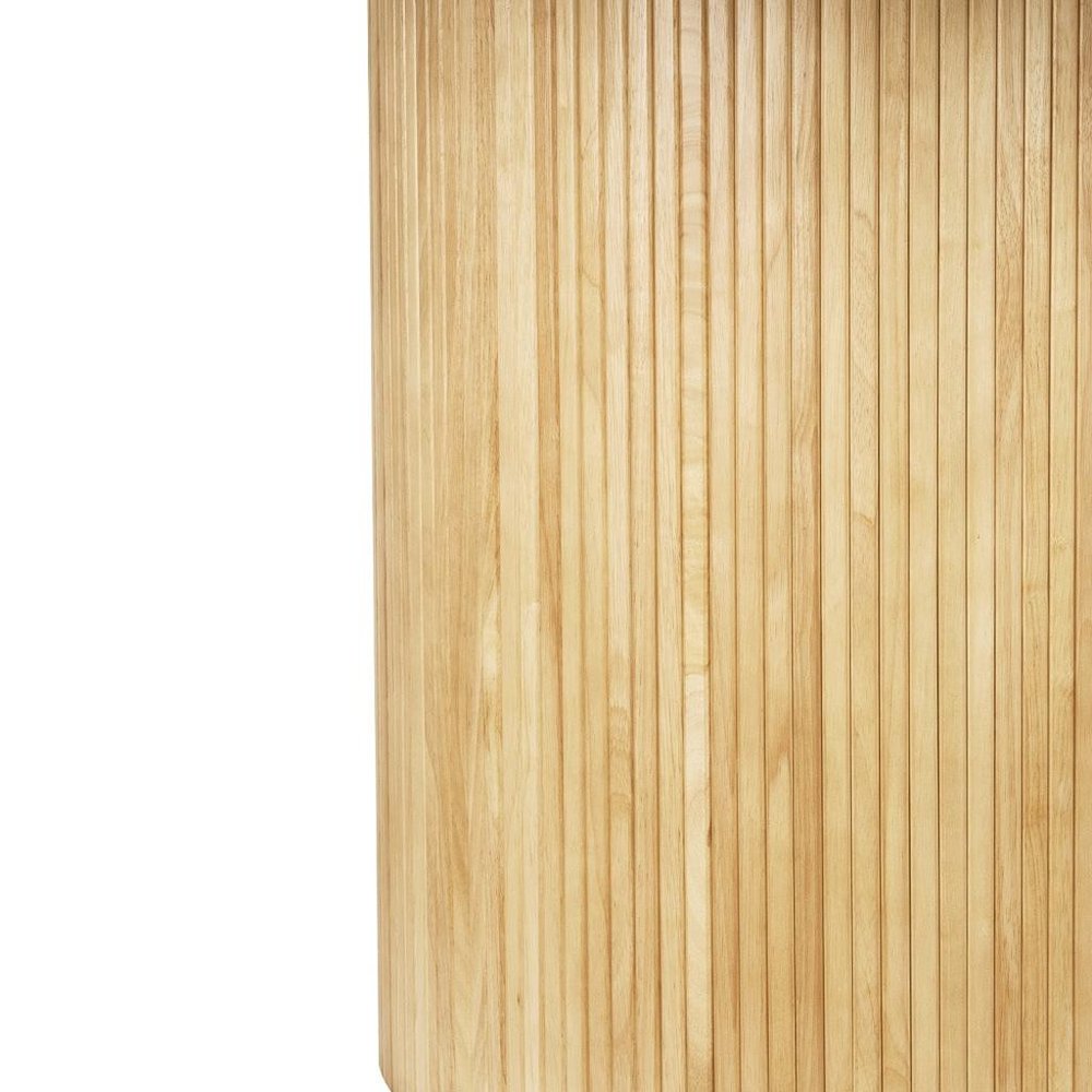 47" Natural Wood Pedestal Base Round Top Dining Table