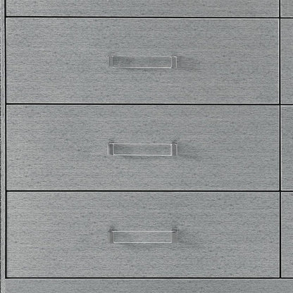 62" Silver Wood Six Drawer Double Dresser