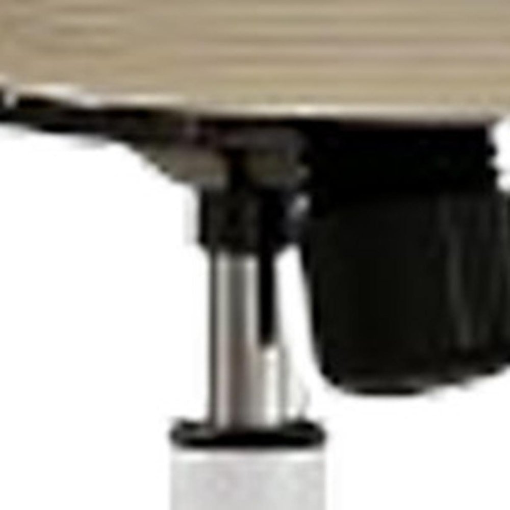 Beige and White Adjustable Height Swivel Rolling Executive Office Chair