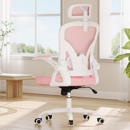 Pink And White Black And White Swivel Rolling Office Chair