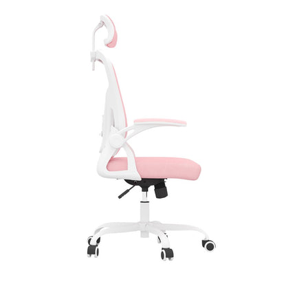 Pink And White Black And White Swivel Rolling Office Chair