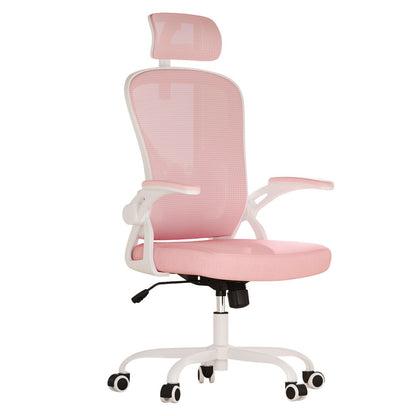 Pink And White Black And White Swivel Rolling Office Chair