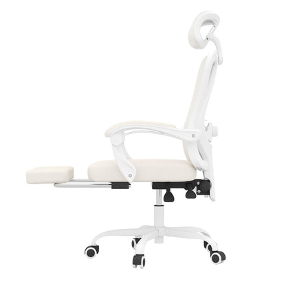 White And Black Swivel Rolling Office Chair