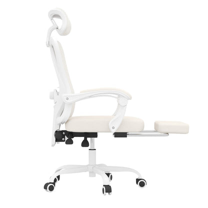 White And Black Swivel Rolling Office Chair
